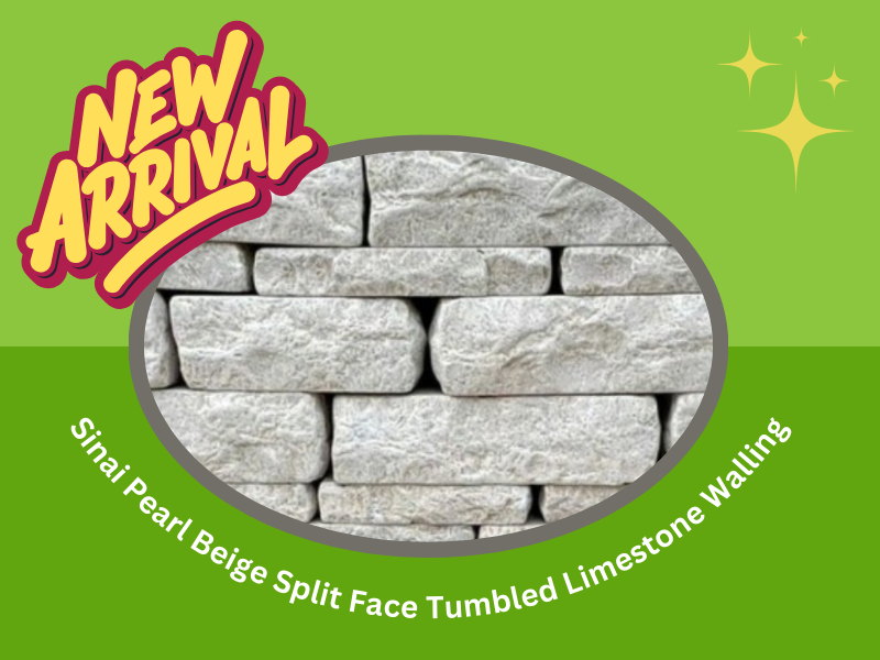 New Product Alert for Garden Designers: Sinai Pearl Beige Split-Face Tumbled Limestone Walling