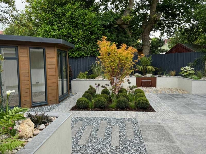 luxury small garden with elegant landscaping